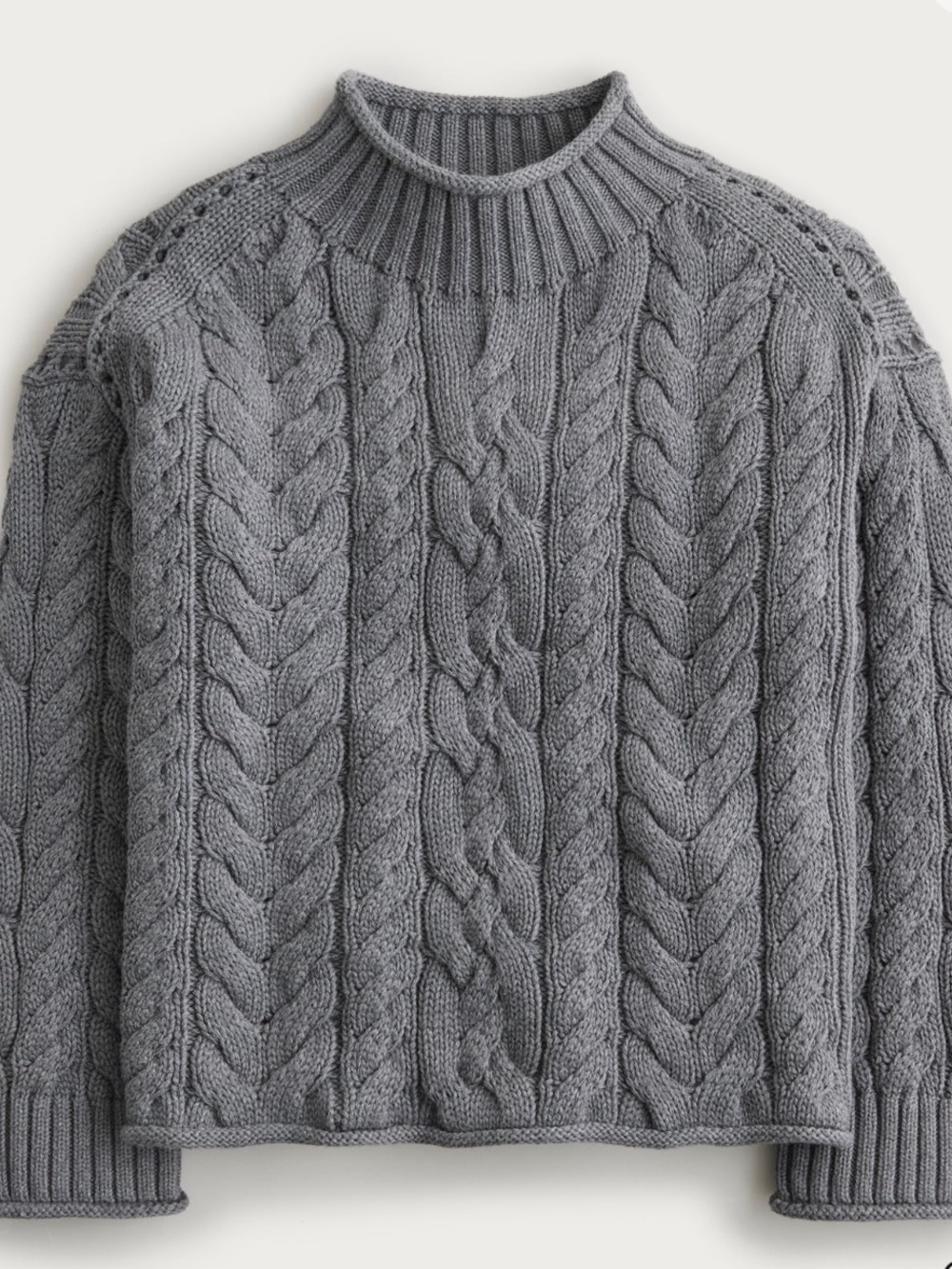 Jcrew NWT roll neck cable knit sweater
